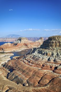 vertical view of the lake Powell, Page, Arizona