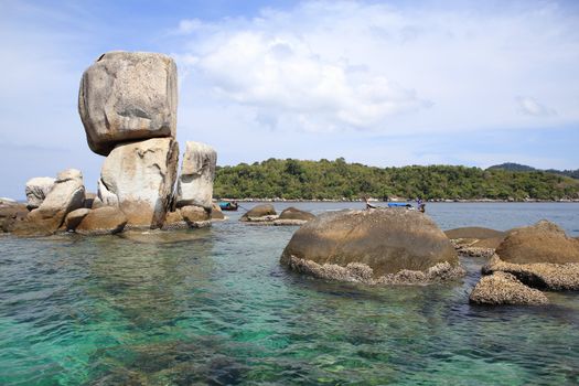 Large stone arch stack at Andaman sea near Koh Lipe, Thailand