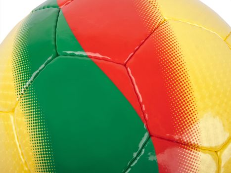 closeup colorful soccer ball on white background