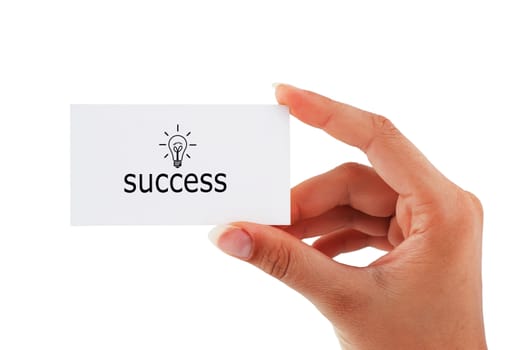 business card in hand success concept