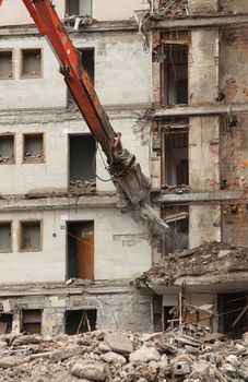 demolition of old buildings for new construction