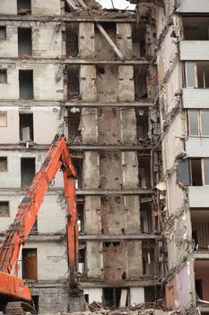 demolition of old buildings for new construction