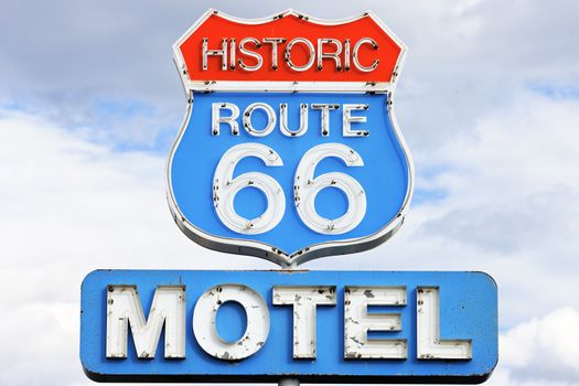 famous motel sign on Route 66 USA 