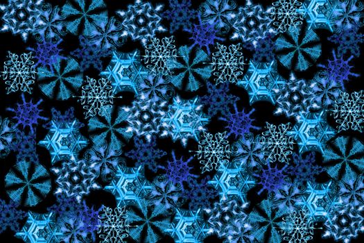 snow flakes background with the blue color