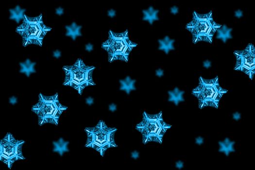 snow flakes background with the blue color