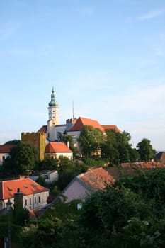 beautiful czech castle and a blue sky