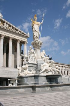 historical building of parlament in center Vienna 