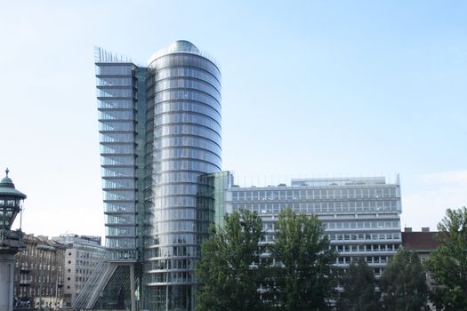 dancing house in Vienna and blue sky