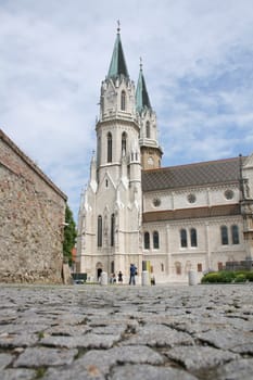 an old castle in Wien and blue sky