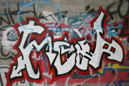 a colour street art on the wall