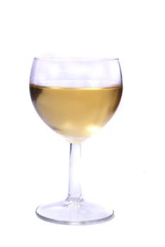 glass of wine on the white background