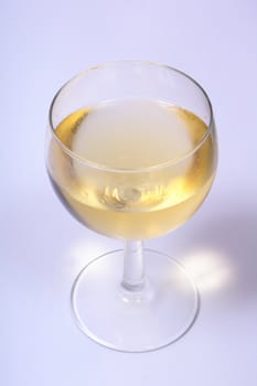 glass of wine on the white background