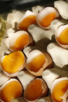 detail of open eggs (natural cooking background)