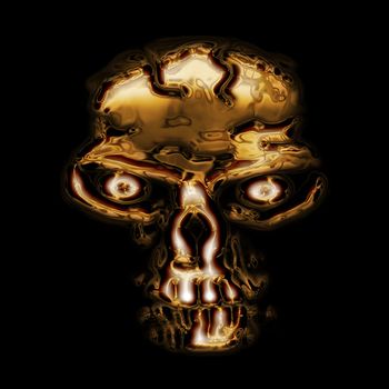 nice golden skull generated by the computer 