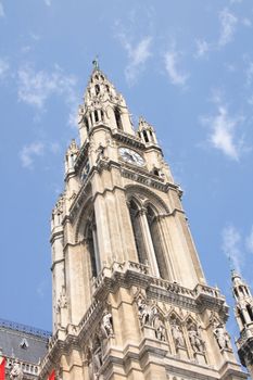 tower in the Vienna (detail with blue sky)