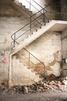 steel stair from the very old factory 