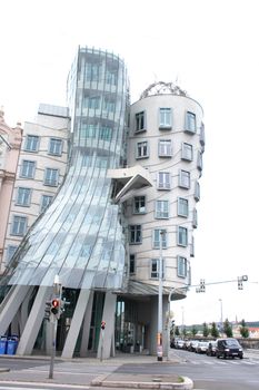futuristic house in the prague (dancing house)