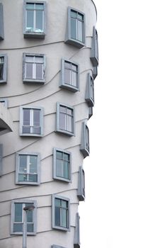detail of the modern architecture (dancing house in Prague)