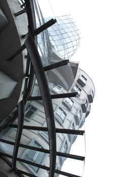 futuristic house in the prague (dancing house)