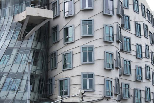 detail of the modern architecture (dancing house in Prague)