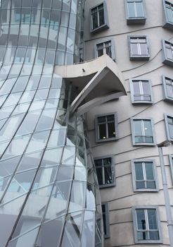 detail of the modern architecture (dancing house in Prague)