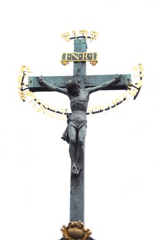 cross with jesus on the white background