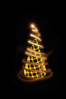 xmas tree (lights) on the black background