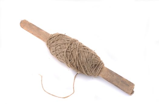 clew of rope on the white background
