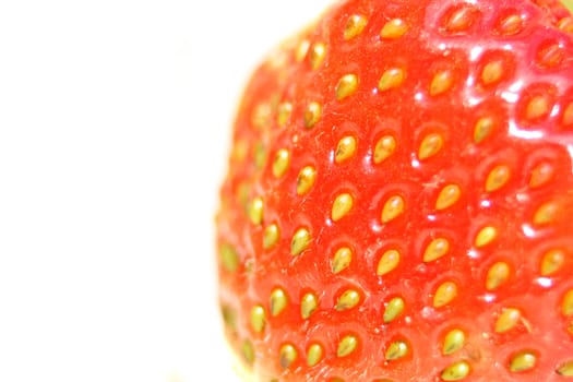 detail of strawberry on the whote background
