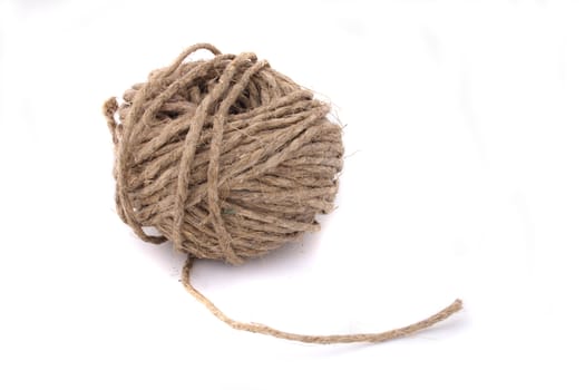clew of rope on the white background