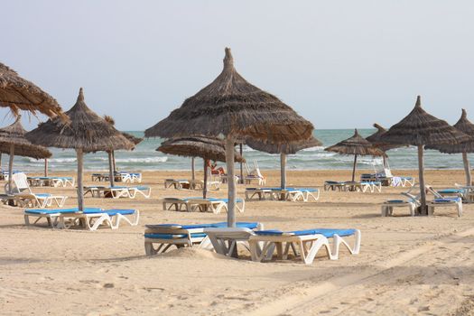 very nice beach in tunisia (djerba) in the morning