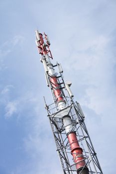 GSM tower on the blue sky background