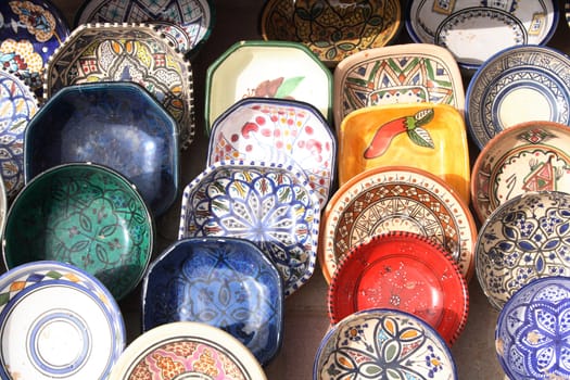typical souvenirs from tunisia (very nice color ceramics)