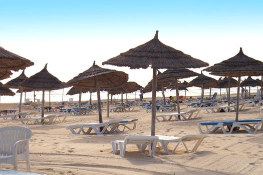 very nice beach in tunisia (djerba) in the morning