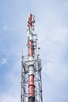 gsm tower on the blue sky background