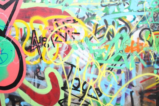 color abstract street art in the ostrava city