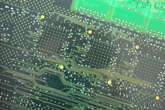 photo of motherboard as green technology background