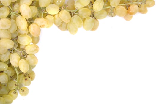 fresh white grapes isolated on the white background