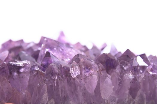 violet amethyst isolated on the white background