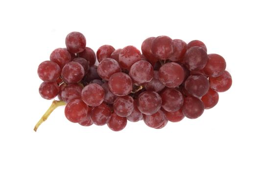 fresh red grapes on the white background