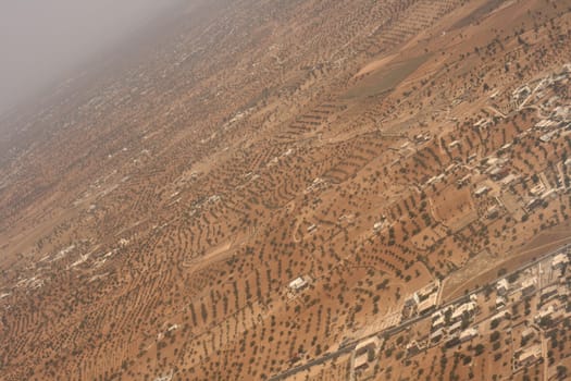 tunsian desert  from the sky in the summer 