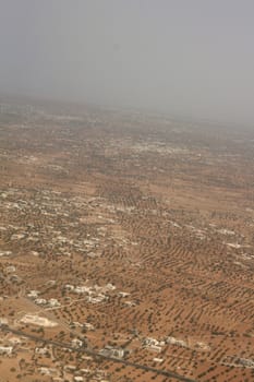 tunsian desert  from the sky in the summer 