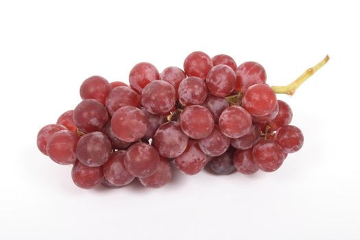 fresh red grapes on the white background