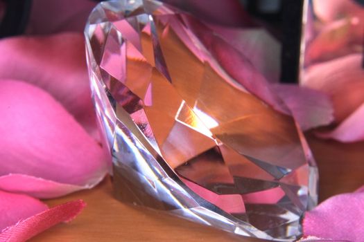 diamond background with part of pink roses