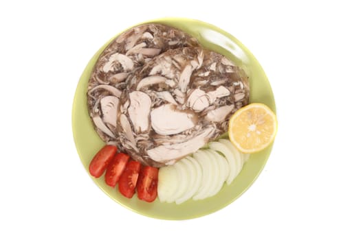 czech dinner with vegetable on the white background
