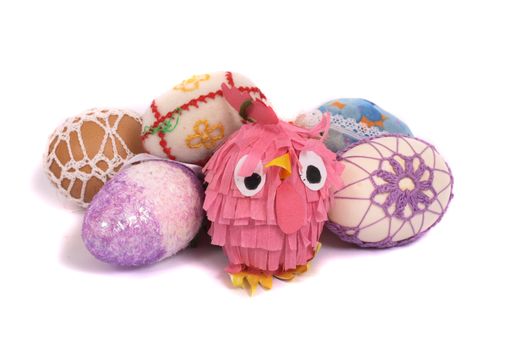 easter eggs on the white background - czech and european tradition