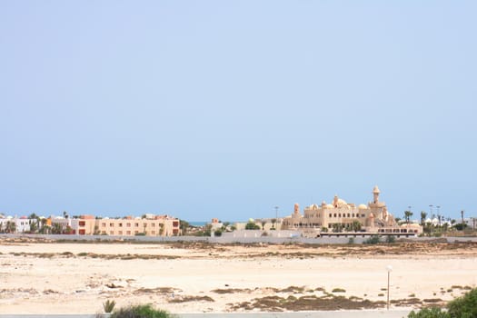 old castle on the beach in the tunisia 