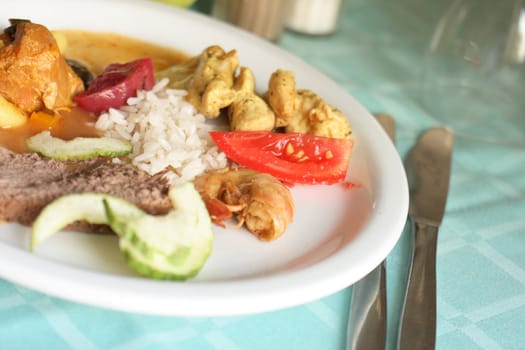 meat with vegetable from the tunisan hotel