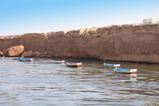 small ships in the sea (djerba island)