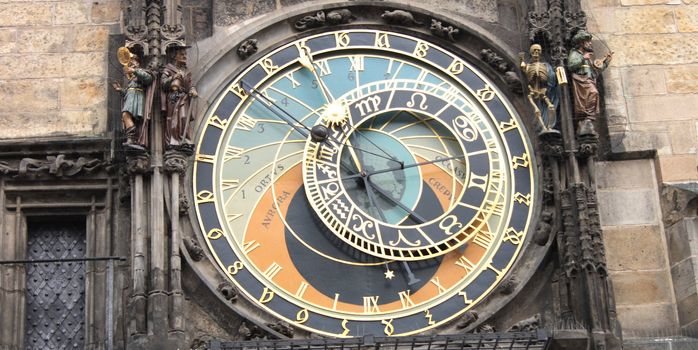 original tower clock in the Prague in the czech republic
